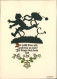 Glückwunsch - Schulanfang Einschulung Schattenschnitt Künstlerkarte 1951 - Children's School Start