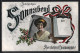 AK Tagesgruss, Nationalfahne Band Am Kalender, Junge Frau Mit Blütenzweig  - Guerre 1914-18