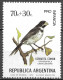 Delcampe - Argentine Football Oiseaux Passereaux Sporophile Birds Seedeater Vögel Samenfresser Aves Corbatita Uccelli ** 1974 20€ - Songbirds & Tree Dwellers