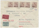 BOHÊME & MORAVIE - Lettre Recommandée Censurée Par Avion Exprès Prague 23 Février 1942 N°28 X6 Pour Lunéville - Briefe U. Dokumente