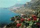 06 - Roquebrune - Cap Martin - Vue Générale Sur St-Roman, Le Vistaero, Au Fond Monaco - Fleurs - CPM - Carte Neuve - Voi - Roquebrune-Cap-Martin