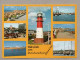 016# BRD -  5  Color Gelaufen - AK:  Büsum - Leuchtturm, Strand, Fischkutter (alle Im Bild) - Büsum