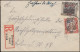 74A+75A Aufdruckmarken Landschaften MiF R-Brief ELVERSBERG 14.7.1922 Nach BERLIN - Briefe U. Dokumente