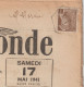 1941 - MERCURE - 1c SUR JOURNAL COMPLET "LA PETITE GIRONDE" De BORDEAUX - PROPAGANDE ET INFOS DE GUERRE ! - 1938-42 Mercurius