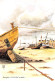 Barques à Marée Basse Aquarelle De Robert LEPINE (scan Recto-verso) PFRCR00068 P - Saint Vaast La Hougue