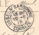 24-4043 : OBLITERATION. USSEL-SUR-SARSONNE. CORREZE. 12 AOUT 1915 - 1877-1920: Période Semi Moderne