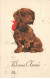 CHIENS AB#MK244 BONNE ANNEE PORTRAIT UN CHIEN TECKEL DACKEL DACHSHUND - Chiens