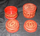 Antique Burma  Royalty 4-piece Hand-painted, Hand Etched Betel Box Intricate Work Ca 1900 - Asian Art