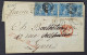 Espagne 1875 N°155 En Bande De 4 Sur Lettre TB - Brieven En Documenten