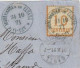 1019p - Tarif FRONTALIER 10 Ctes - MULHAUSEN Pour BALE Suisse - 31 Octobre 71 - 10 Ctes Alsace Lorraine - - Lettres & Documents