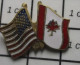 511B Pin's Pins / Beau Et Rare / AUTRES / DRAPEAUX USA ET CANADA CROISES - Autres & Non Classés