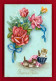 Animaux-411P125  Chaton Dans Un Panier, Bouquet De Fleurs, Cpa  - Cats