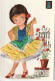 82 - CARTE JEUNE DANSEUSE ESPAGNOLE DRODEE BLASON. ILL. CASTANER . SCAN RECTO VERSO - Bestickt