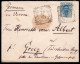 1893 29 DIC C.25 ISOLATO SASS.62 "EFFIGIE DI UMBERTO I,STEMMA"USATO SU BUSTA  DA  S.MARGHERITA LIGURE X GREIZMOLTO BELLA - Poststempel