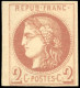 * 40Ad - 2c. Brun-rouge. Report 1. Impression Fine De Tours. Petit BdeF. Très Frais. TB. - 1870 Bordeaux Printing