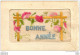 CARTE BRODEE  BONNE ANNEE - Brodées