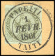 Obl. 1 - 1c. Olive S/azuré Obl. Grand CàD De PAPEÏTI - TAÏTI Du 1er Février 1861 S/fragment. SUP. R. - Autres & Non Classés