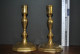 2 Anciens Bougeoirs Cuivre Ou Laiton Base Octogonale Style Haute époque (19 Cm) Luminaire Candélabre Chandelier Bronze  - Candelabri E Candelieri