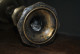Anciens Bougeoir Style Néogothique En Cuivre Ou Laiton Doré (H 24.5 Cm) - Luminaire Candélabre Chandelier Bougie Bronze  - Candelabri E Candelieri