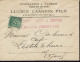 Fr. 1877. Distillerie à Vapeur Lucien Cambon à St. Hippolyte Du Fort. Sage 5 C. Sur Enveloppe Pour L'Estréchure. B/TB. - 1876-1898 Sage (Type II)