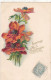 ANNIVERSAIRE. CPA GAUFREE.." HEUREUX ANNIVERSAIRE " .ILLUSTRATION. COQUELICOTS SURLIGNES DORES..ANNEE 1905 + TEXTE - Verjaardag