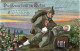 GERMANY - ARMY CAMP WWI  - DIE SONNE SANK IM WESTEN - CARTOLINA FP SPEDITA NEL 1915 - War 1914-18