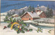 83 - CARTE BONNE ANNEE HOUE FER A CHEVAL GUI MAISON RUISSEAU SAPINS PAILLETTES PAYSAGE ENNEIGE . IDA 769 . SCAN - Año Nuevo