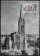 France 1963 Y&T 1389 Sur 2 Cartes Maxima. Caen : église Et Place Saint Pierre, Jardins Et Remparts Du Château - Kerken En Kathedralen