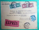 N°517 X2 + 518 X2 + 538 PETAIN BERSIER MERCURE LETTRE EXPRES CARCASONNE CHARGEMENTS AUDE POUR PERPIGNAN 1942 FRANCE - 1941-42 Pétain