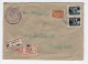 1949. YUGOSLAVIA,SLOVENIA,LJUBLJANA,CUSTOM OFFICE,RECORDED,EXPRESS COVER SENT TO BELGRADE - Storia Postale