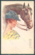 Artist Signed Colombo E. Lady Horse Serie 488-1 Postcard HR2640 - Andere & Zonder Classificatie
