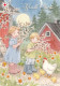 Postal Stationery - Girls Picking Up Willows - Chicken - Chicks - Red Cross - Suomi Finland - Postage Paid - Enteros Postales