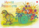 Postal Stationery - Chick Pulling A Stroller - Egg - Flowers - Red Cross 2004 - Suomi Finland - Postage Paid - Postwaardestukken