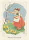 Postal Stationery - Girl Feeding Chicks - Happy Easter - Red Cross 2008 - Suomi Finland - Postage Paid - Enteros Postales