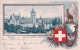 Zürich, Das Landesmuseum, Sac D'alpiniste, Armoirie, Edelweiss Et Chamois, Litho Gaufrée (1.9.1900 U) - Zürich