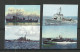 DENMARK 4 Vignettes Poster Stamp - War Ships Schiffe * NB! One Stamp Has A Thin Spot - Boten