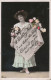 PC43446 Greetings. A Birthday Wish. Woman And Flowers. Aristophot. RP. 1910 - Monde