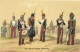 LOT DE 12 CARTES COSTUME DE MILITAIRE FRANÇAIS 1860 REIMPRESSION DE CARTES ANCIENNES COLLECTION E.B.1970 - Uniformes