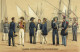 Delcampe - LOT DE 12 CARTES COSTUME DE MILITAIRE FRANÇAIS 1860 REIMPRESSION DE CARTES ANCIENNES COLLECTION E.B.1970 - Uniforms
