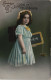 Glückwunsch - Schulanfang/Einschulung Mädchen Ranzen Tafel 1913 - Children's School Start