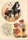 Frau Am Flügel, Junge Spricht Mit Mädchen - Künstlerkarte 1937 - 1900-1949