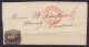 LSC (sans Texte) Affr. N°6 Càd (?) AVELGHEM /9 AOUT 1851 Pour Avocat à COURTRAI - Boîte "W" (au Dos: Càd COURTRAI) - 1851-1857 Medallions (6/8)