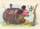 Disney - Mickey Mouse In Barrel House Old Postcard 1965 - Sonstige & Ohne Zuordnung