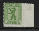 MiNr. 1 B XVI, Postfrisch, ** Seitenrand - Mint