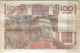 100 F Jeune Paysan PUBLICITAIRE Du 16-11-1950 FAY 28.28 Alph. Y.391 P/NEUF - Publicité La Taverne D'Alsace - 100 F 1945-1954 ''Jeune Paysan''