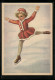 Künstler-AK Kleines Kind Im Roten Kleid Fährt Schlittschuh  - Figure Skating