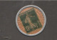 Timbre Monnaie 5c Semeuse Vert Sur Fond Doré / Crédit Lyonnais - Monetary / Of Necessity