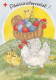 Postal Stationery - Chicken Carrying Eggs In The Basket - Chicks Paint - Red Cross 1994 - Suomi Finland - Postage Paid - Postwaardestukken