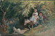 Künstlerkarte:  Ludwig Richter - Ritt Durch Den Wald 1915  Gel. Feldpost Worms - Peintures & Tableaux