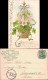 Ansichtskarte  Glückwunsch Glück Korb Mit Kleblättern 1905 Goldrand - Sonstige & Ohne Zuordnung
